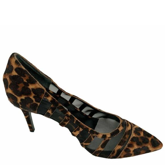 Charles David Vane Shoes Women's Sz 8.5M Leopard Mesh Calf Hair Pointed Toe Pump - Picture 3 of 7